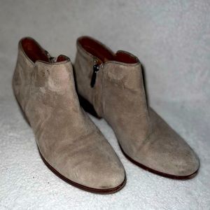 Sam Edelman Suede Ankle Booties With Zipper | Tan |